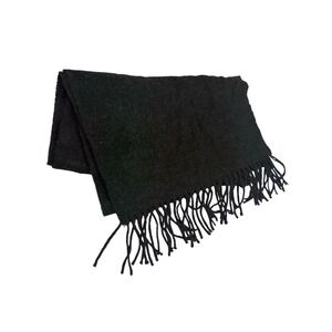 Royal Country Life Scarf Charcoal Grey 100% Cashmere Made in Scotland Fringe